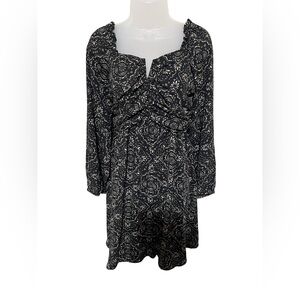New Maurice’s Women Dress Cottage Milkmaid Black Tan XL Long sleeve